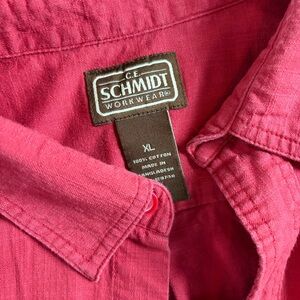 C.E. Schmidt Workwear Men's Red Casual Button-Down Shirt
